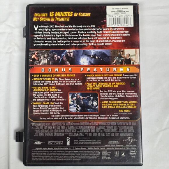 The Chronicles of Riddick (DVD, 2004) Vin Diesel – Unrated Director’s Cut - Picture 3 of 3